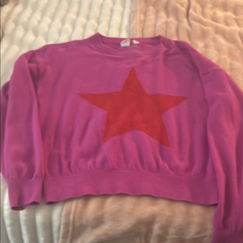 Pink Sweater with Red Star